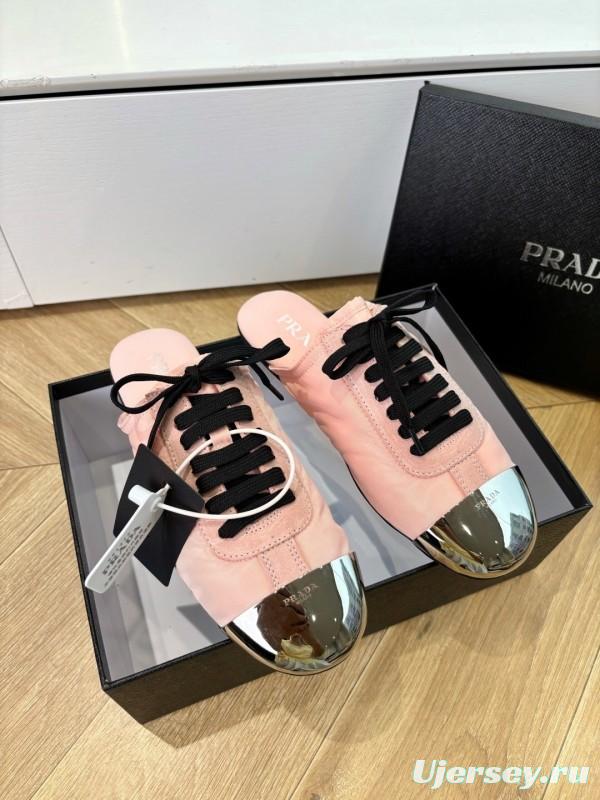 Prada 2025 SS Metal Toe Thin Sole Trainer Casual Shoes - LY00270
