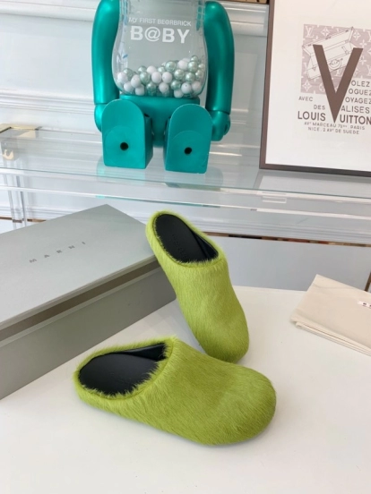 Marni 2025/SS Mule Shoes with Pony Hair - LY00