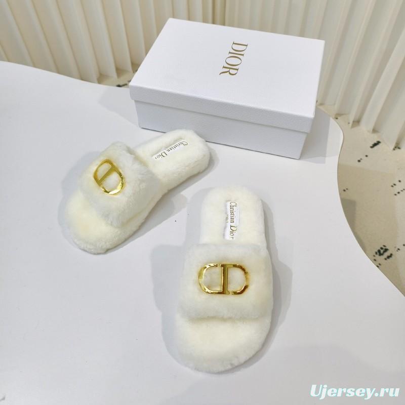 Dior Metal Buckle Wool Slippers Collection - LY00280