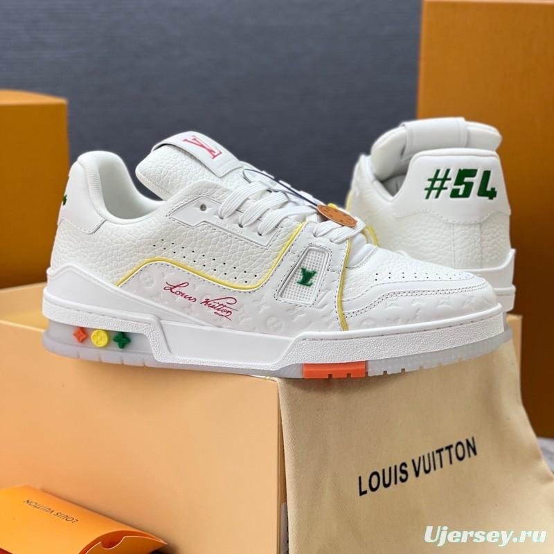 Louis Vuitton Trainer Retro Basketball-Inspired Sneakers with Mixed Materials - LY00430