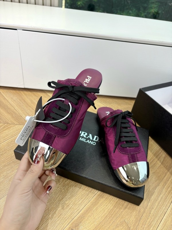 Prada Metal Toe Thin Sole Trainer Casual Shoes - LY00270