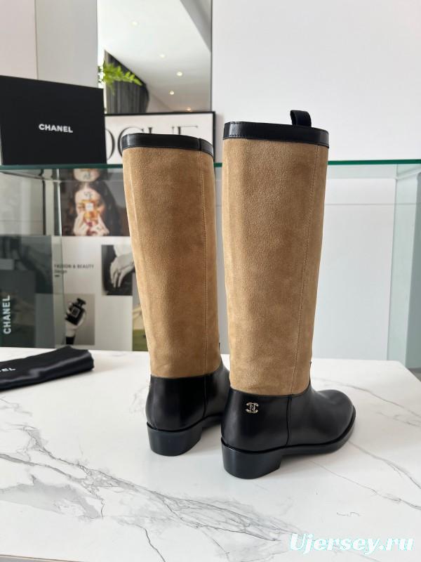 Adidas 2025 SS Western Suede Patchwork Slip-On Riding Boots - LY00400