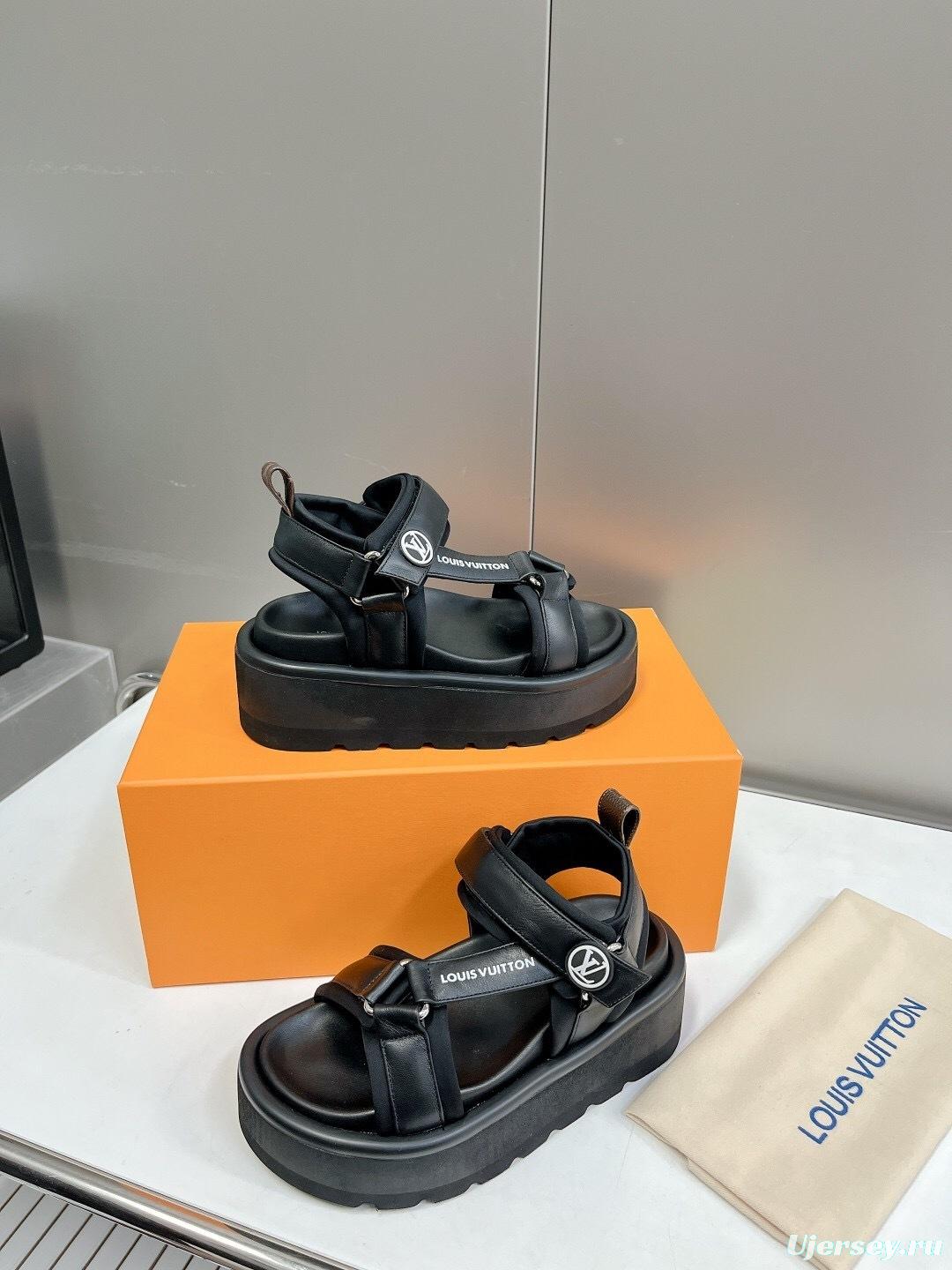 Lv 2025/SS Latest High-End Fashion Versatile Platform Sandals - LY00