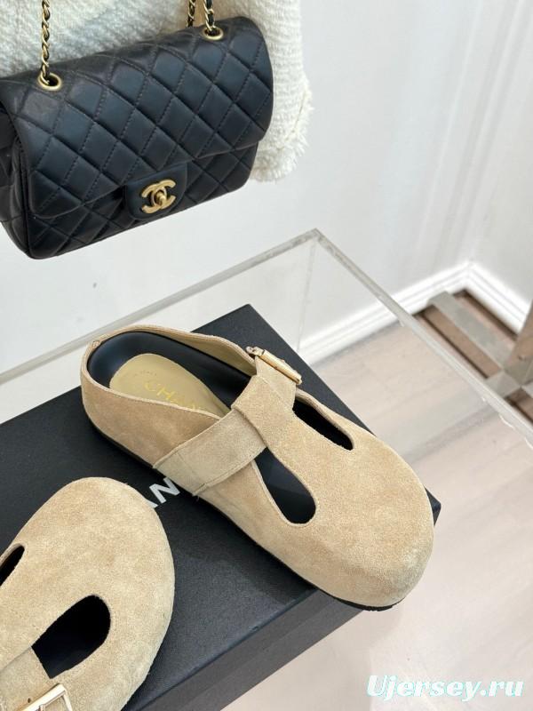 Chanel 2025 SS Minimalist Retro Birkenstock Sandals Half-Slip - KFY00280