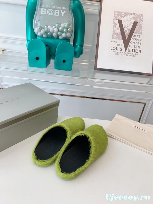 Marni 2025/SS Mule Shoes with Pony Hair - LY00