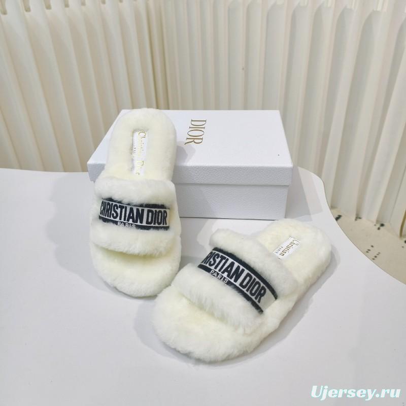 Dior Metal Buckle Wool Slippers Collection - LY00280