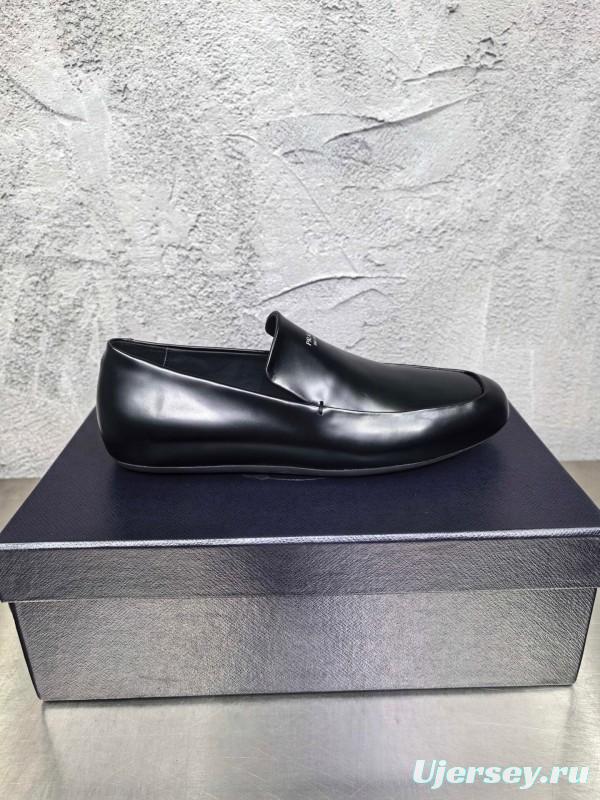Prada Shuffle Monk Loafers Classic Retro Men's Leather Shoes - AS00380