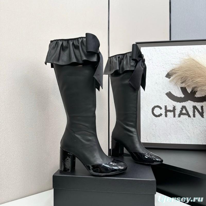 Chanel 2025 SS Bow Detail Block Heel Boots - L Y00600