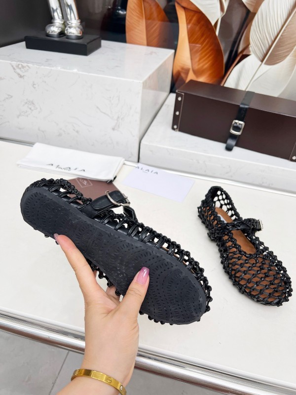 Alaia 2025SS Handwoven Ballet Dance Shoes with Inner Height Increase - LY00280