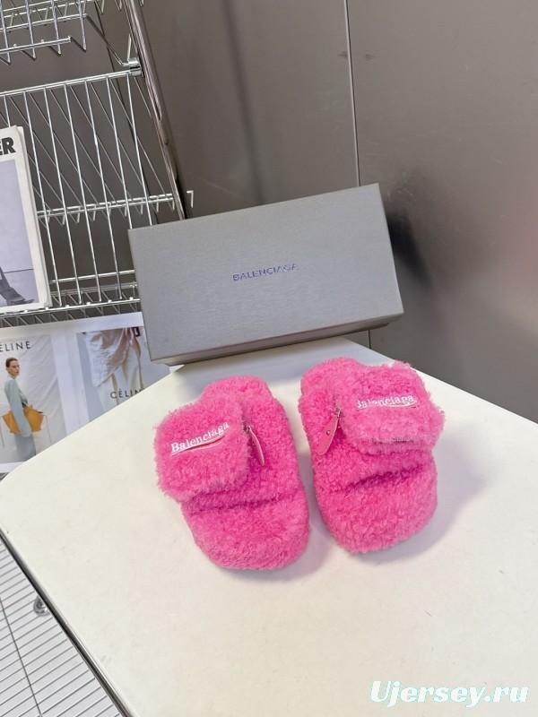 Balenciaga 2025 SS Couple Edition Cola Fur Slippers - KFY00230