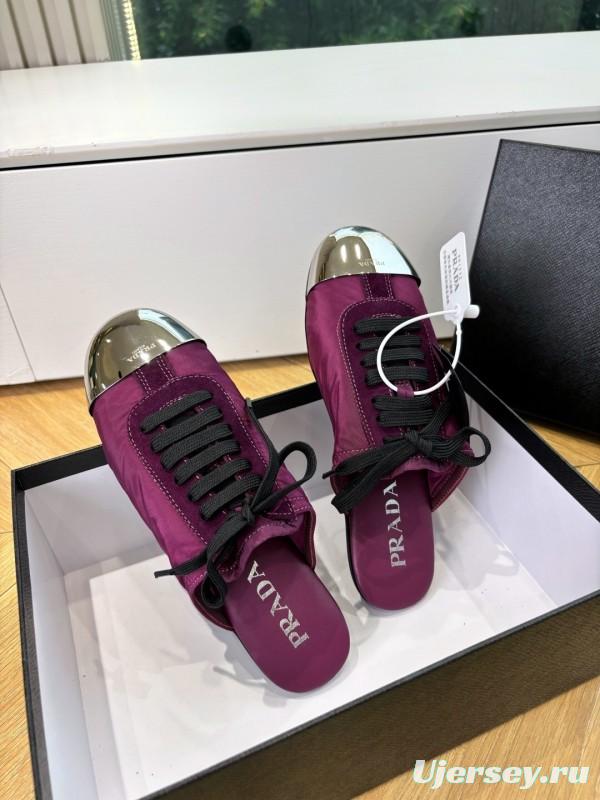 Prada Metal Toe Thin Sole Trainer Casual Shoes - LY00270