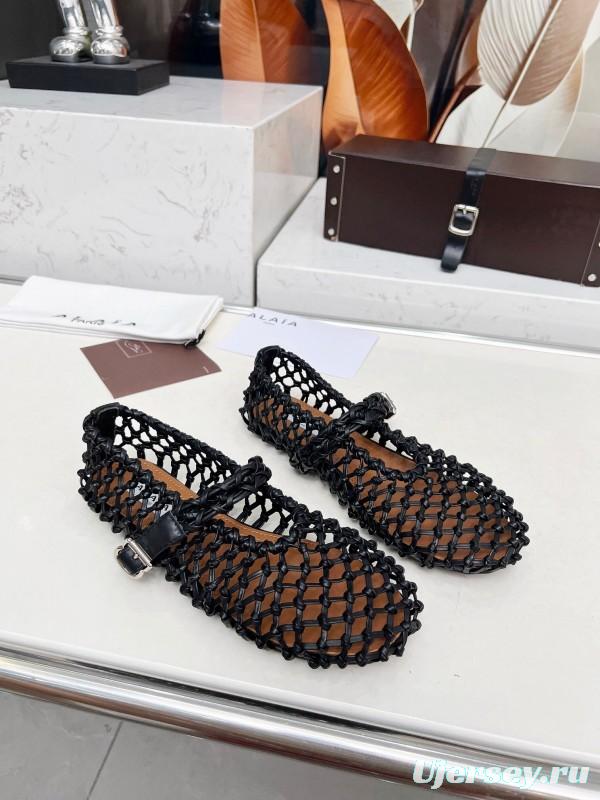 Alaia 2025SS Handwoven Ballet Dance Shoes with Inner Height Increase - LY00280