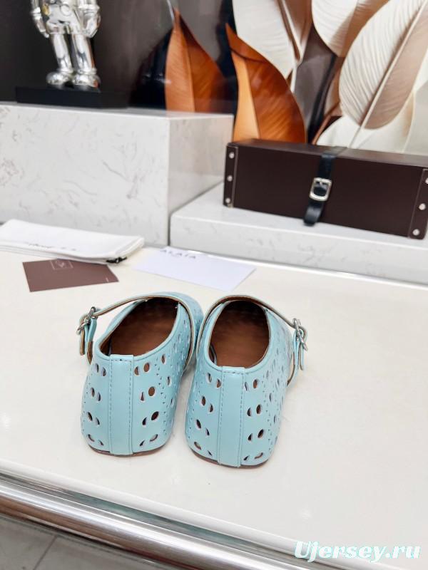 Alaia 2025/SS Perforated Ballet Flats - LY00320