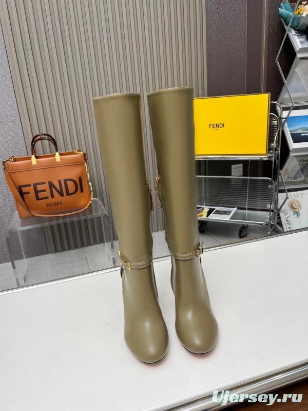 FENDI Delfina Round Toe Boots with FF Buckle - LY00520