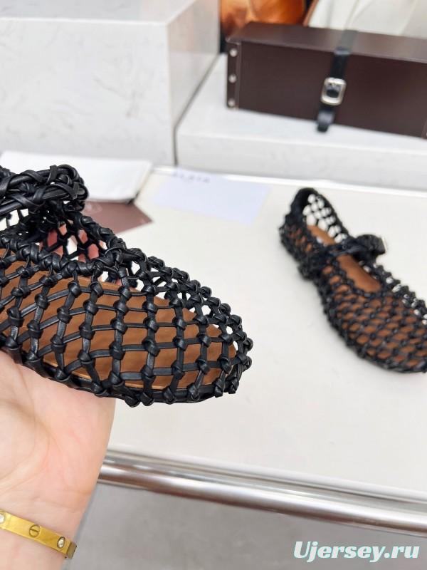 Alaia 2025SS Handwoven Ballet Dance Shoes with Inner Height Increase - LY00280