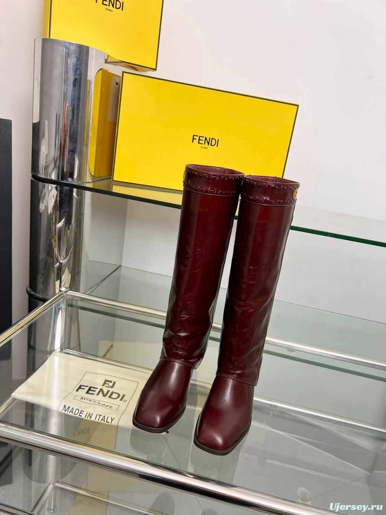 FENDI 2025 SS Wide Leg Boots with Block Heel - LY00510