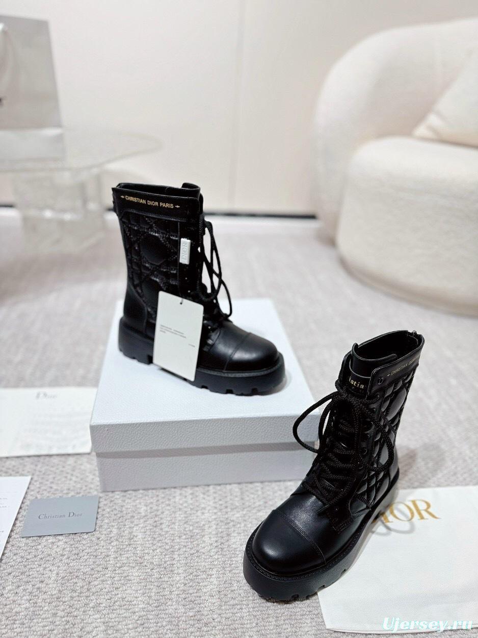 DIOR CHRONO Embroidered Motorcycle Ankle Boots - LY00390