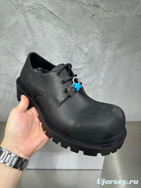 Adidas Derby Shoe, Slightly Asymmetrical Round Toe Lace-Up, Imported Cowhide Leather - AS00460