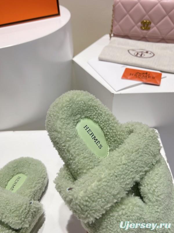 H Love Uncle Full Fur Slippers with Granular Fur Texture - LY00300