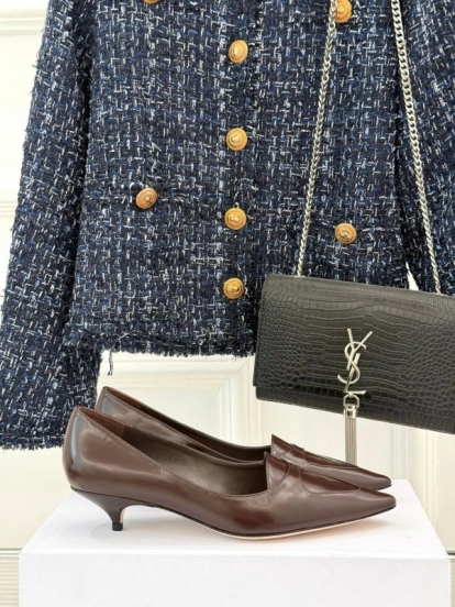 The Row 2025 SS Kitten Heel Pointed Toe High Heels - KFY00320