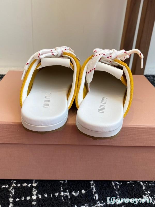 MiuMiu Slip-On Lazy Shoes Deacon Casual Half-Drag - KFY00295