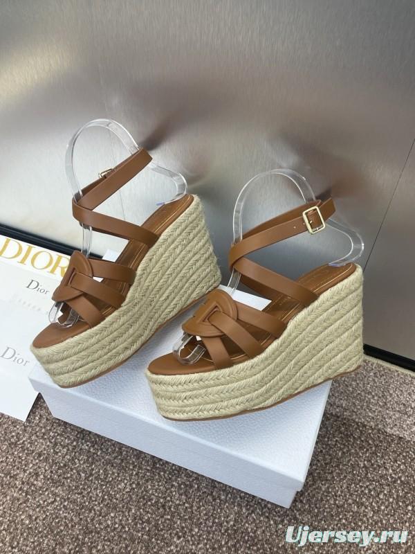 Dior D-Club Jelly Color Hollow Layered Cross Strap Platform High Heel Women's Shoes - KFY00290