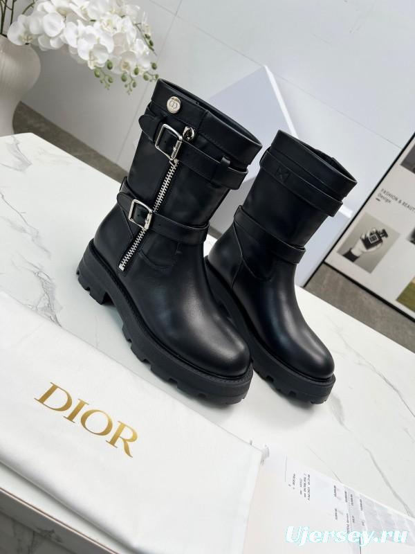 Dior 2025/ss Retro British Style Brogue New Knight Boots - LY00390