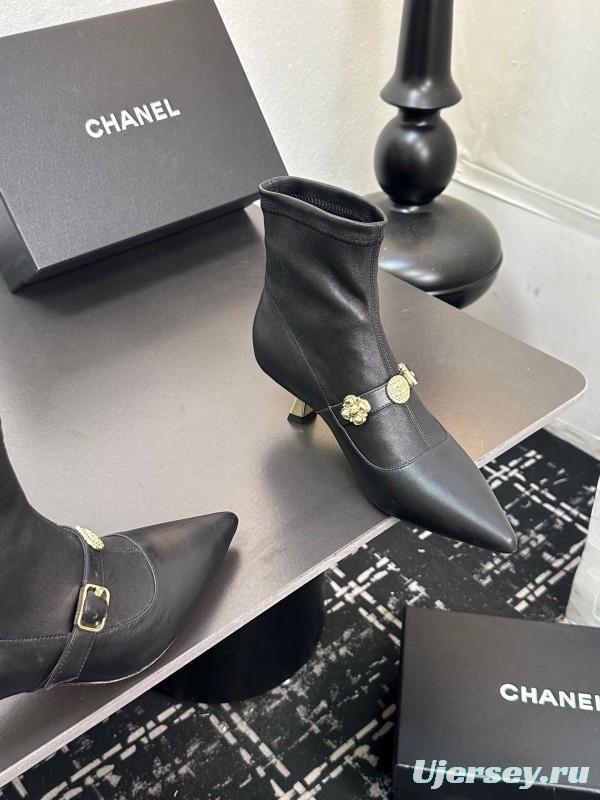 Chanel 2025/SS 24B Autumn Winter New High Heel Bow Sock Boots - LY00380