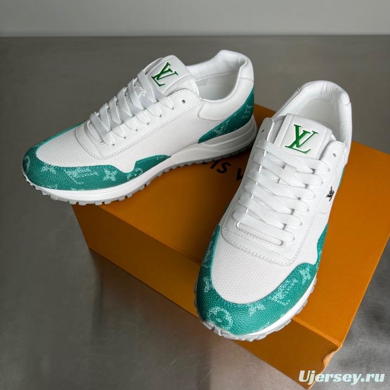 Louis Vuitton Run Away Leather Round Toe Lace-Up Low Top Casual Shoes - YC