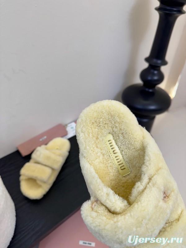 Miu Miu 2025 SS Fur Slides - KFY00310