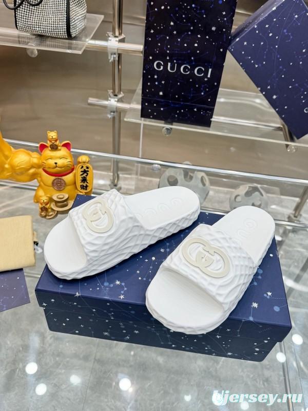 Gucci Lido Interlocking G Textured Rubber Sandals for Men - AS00170