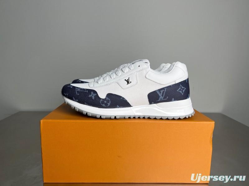 Lv Run Away Leather Round Toe Lace-Up Low Top Casual Shoes Men's - YC