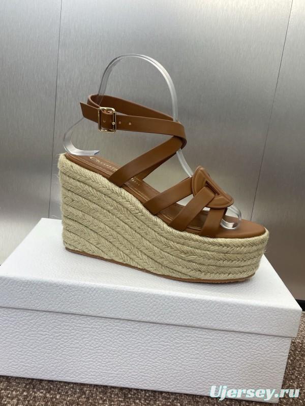 Dior D-Club Jelly Color Hollow Layered Cross Strap Platform High Heel Women's Shoes - KFY00290