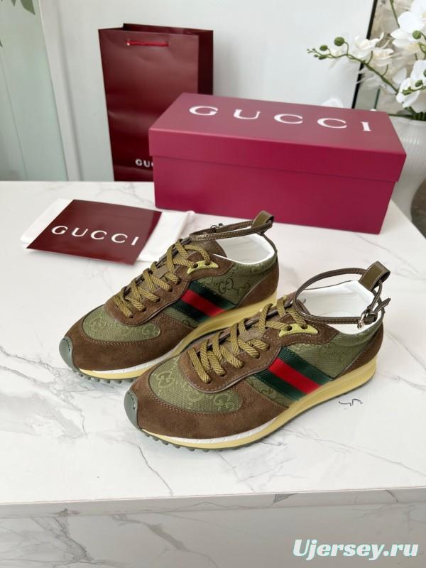 Gucci Women's Casual Shoes with GG Supreme Print and Metal Horsebit Detail - AS00330