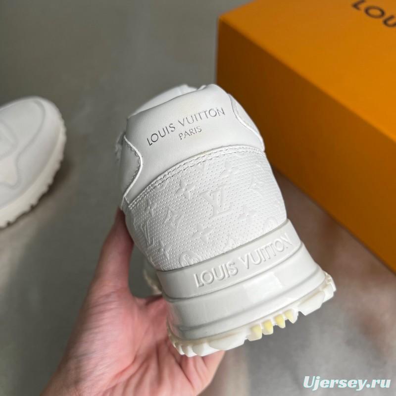 Louis Vuitton Run Away Leather Round Toe Lace-Up Low Top Casual Shoes - YC