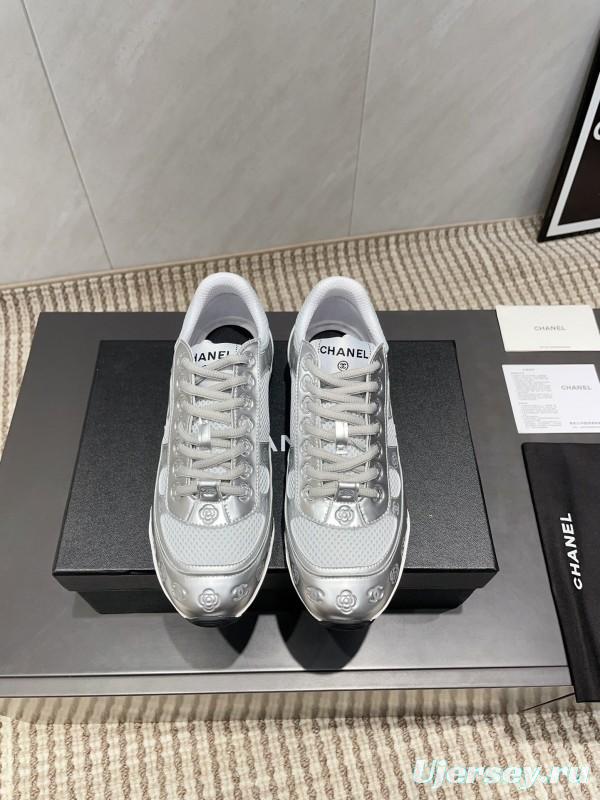 Chanel Silver Horn King II Casual Series Sports Shoes - KFY00330