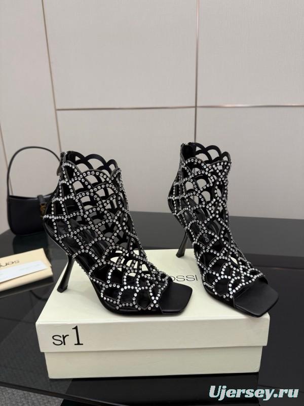 Sergio Rossi Mermaid Sandals 2025 SS Collection Fishnet High Heels - KFY00470