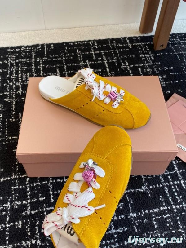 MiuMiu Slip-On Lazy Shoes Deacon Casual Half-Drag - KFY00295