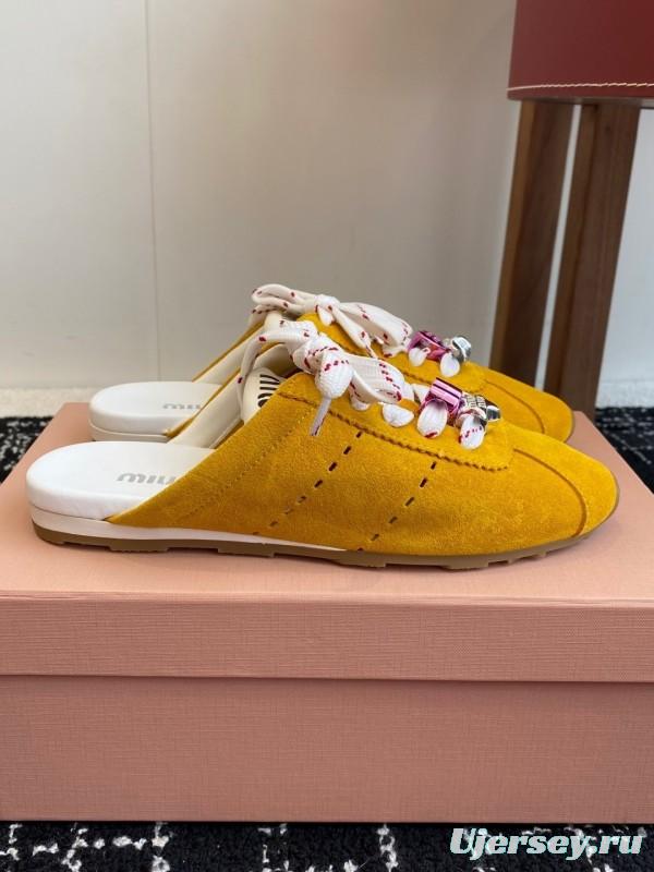 MiuMiu Slip-On Lazy Shoes Deacon Casual Half-Drag - KFY00295