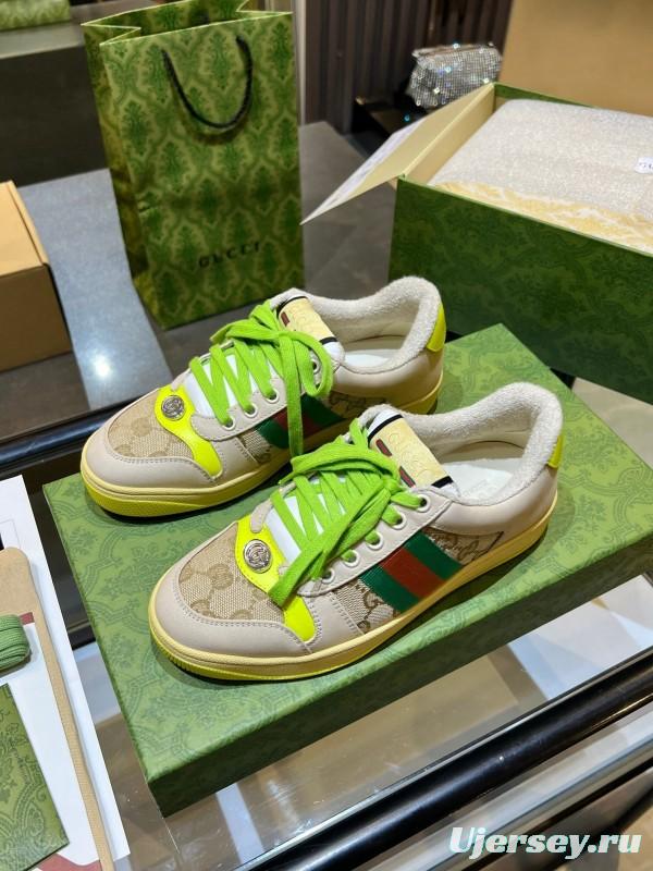 Gucci Distressed Sneakers 2025 SS Retro Design with Metal GG Logo - AS00270