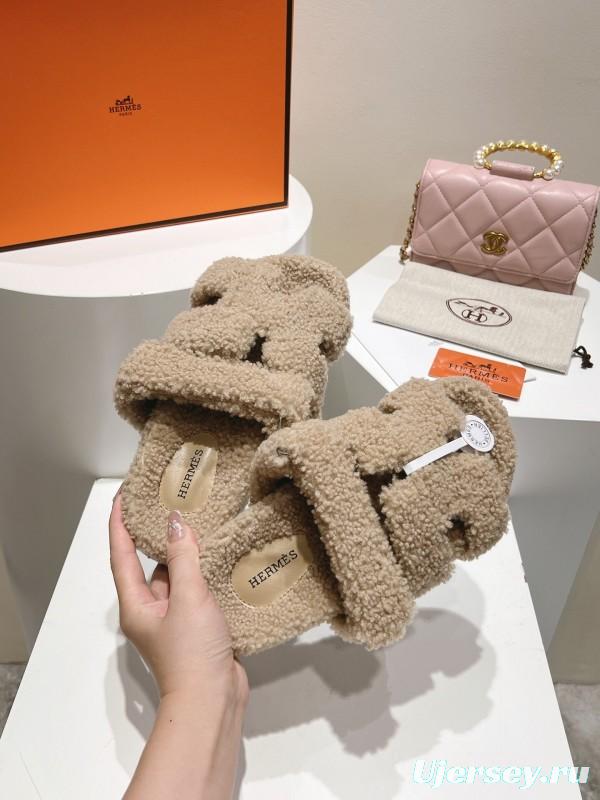 H Love Erjiu Full Fur Slippers Granule Fur Style - LY00300