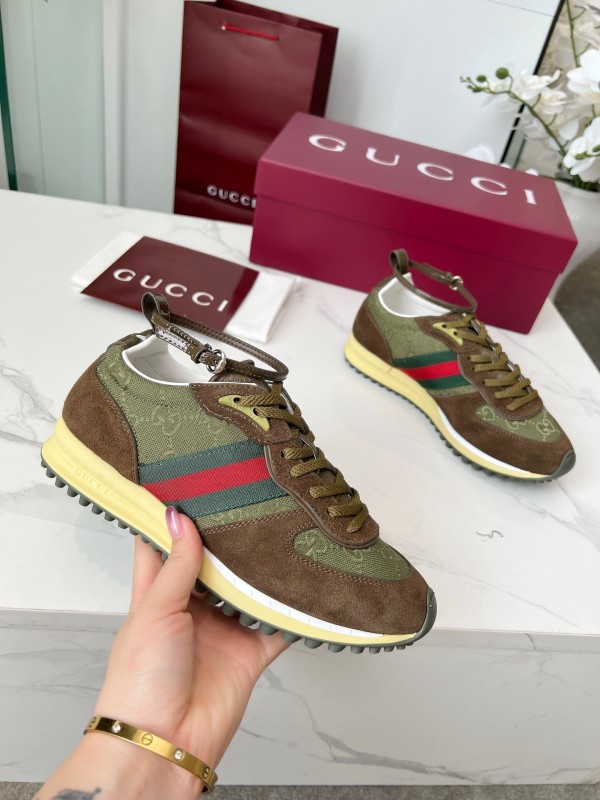 Gucci Women's Casual Shoes with GG Supreme Print and Metal Horsebit Detail - AS00330