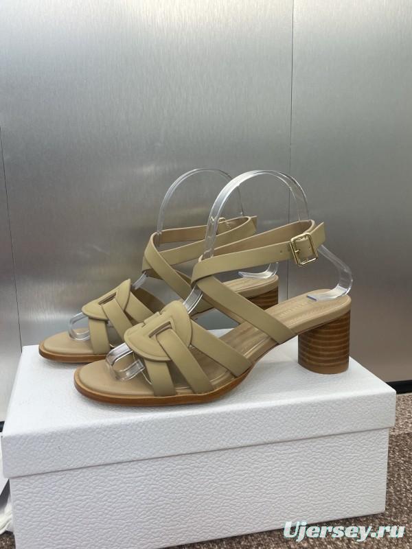 Dior D-Club Jelly Color Hollow Layered Cross Strap Mid Heel Women's Shoes - KFY00290