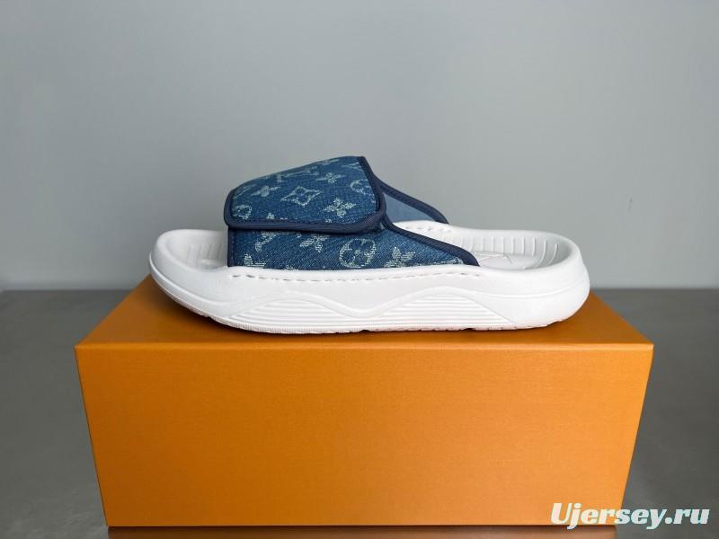 Louis Vuitton Miami Mule Slip-On Sandals with Hook-and-Loop Fastener - YC