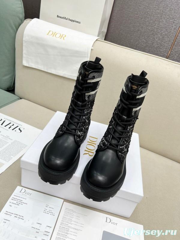 Dior Fall/Winter 2025 Retro Work Boots with Innovative Tech Embroidery - YL00350
