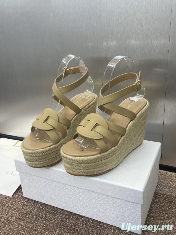 Dior D-Club Jelly Color Hollow Layered Cross Strap Platform High Heel Women's Shoes - KFY00290