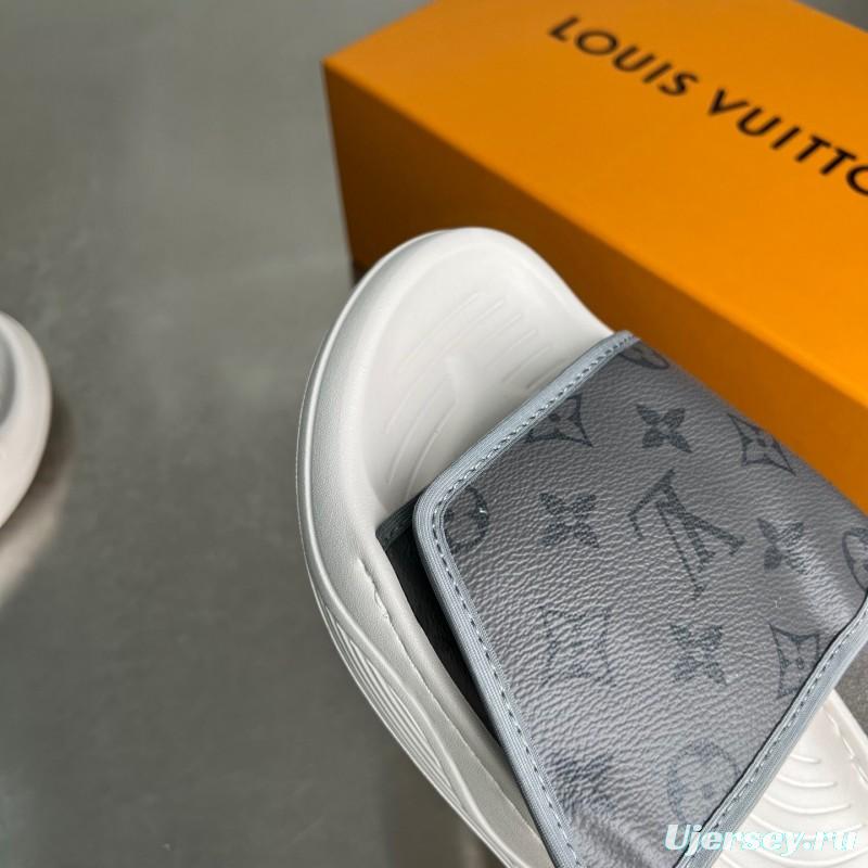 Louis Vuitton Miami Mule Slip-On Sandals with Hook-and-Loop Fastening - YC