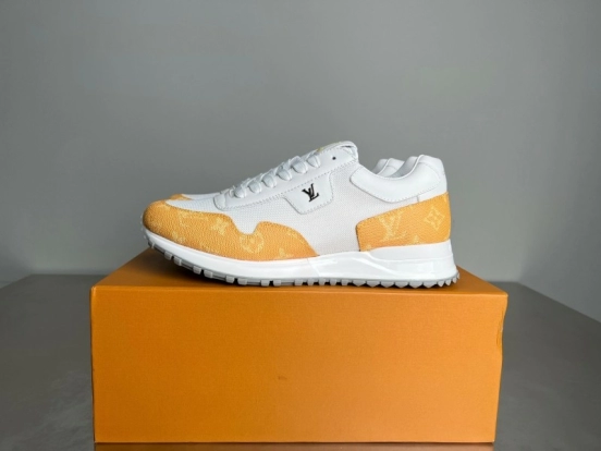 Lv Run Away Calfskin Leather Round Toe Lace-Up Low Top Casual Shoes Men's - YC