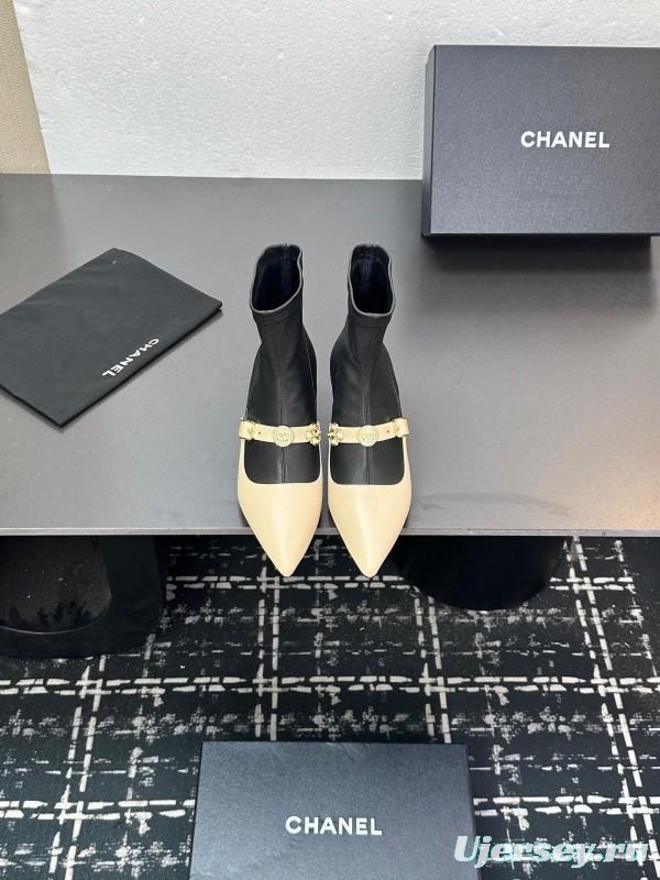 Chanel 2025/SS 24B Autumn Winter New High Heel Bow Sock Boots - LY00380