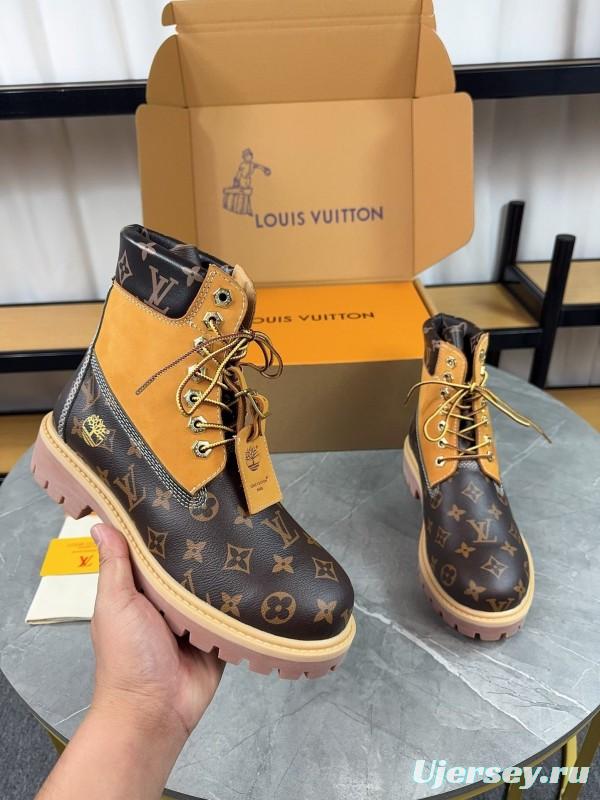 Timberland x LV Monogram Ankle Boots Waterproof Suede Leather - LY00380